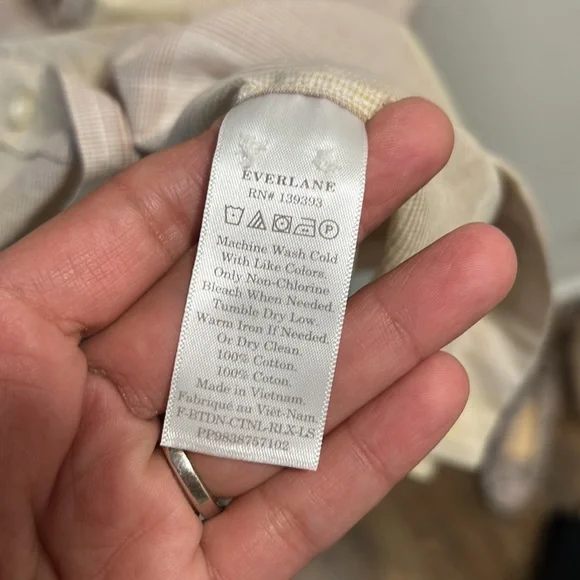 Everlane The Relaxed Air Button Front Shirt Toffee Plaid Size 10 - Picture 5 of 6